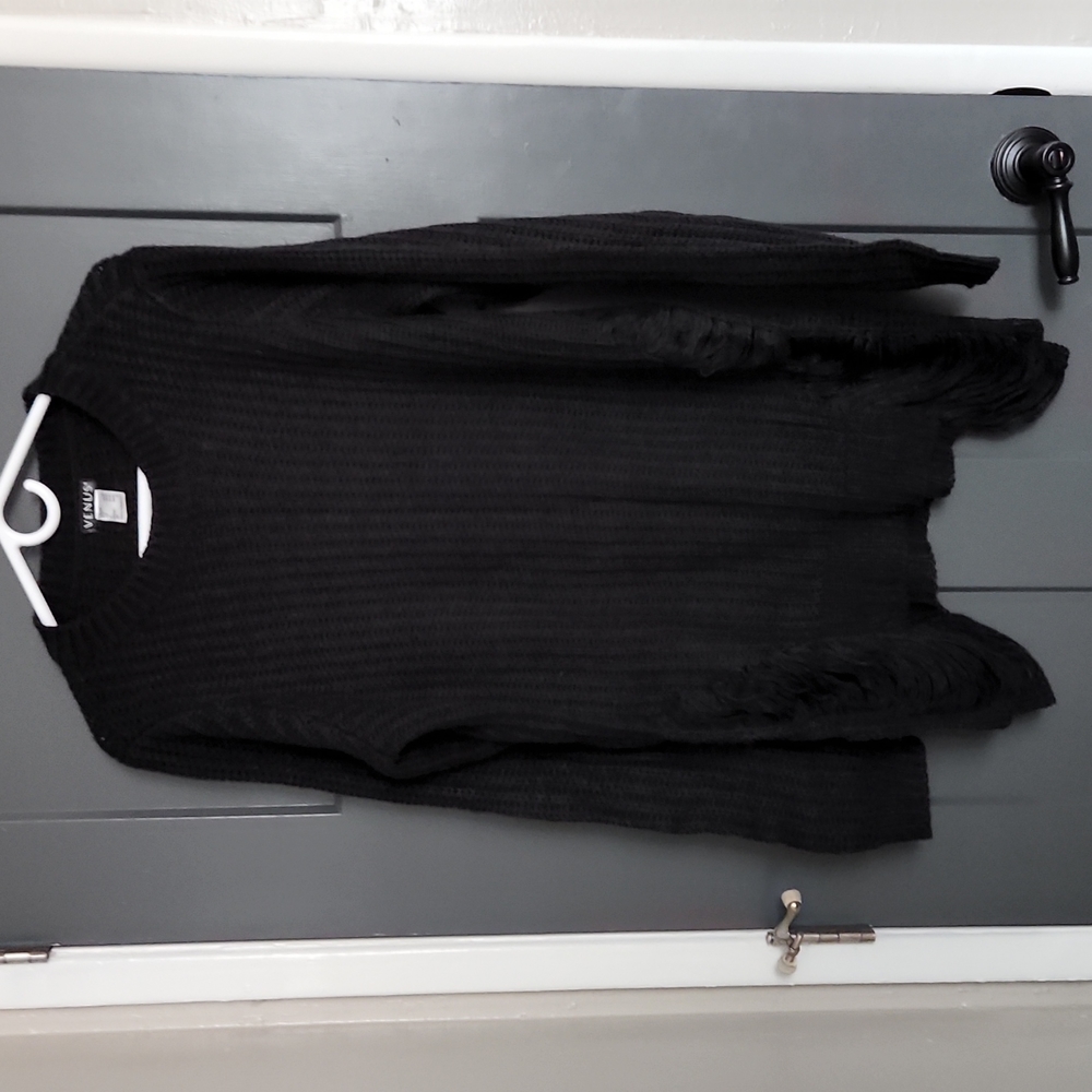 Black Distressed Venus Pullover sweater